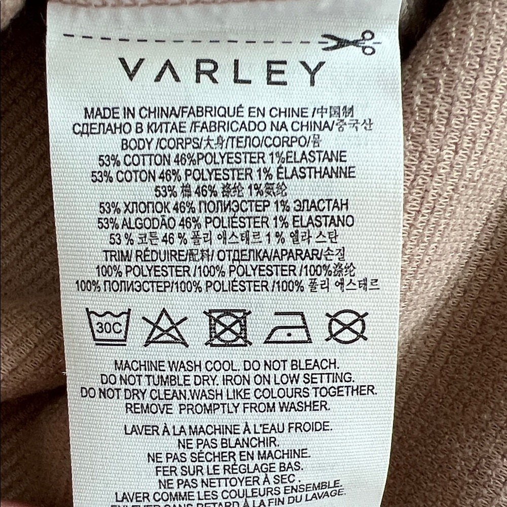 Varley Taupe Ribbed Sweatshirt Small - Picture 3 of 4